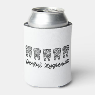 Dental Hygienist   RDH Dentist leopard teeth gifts Can Cooler