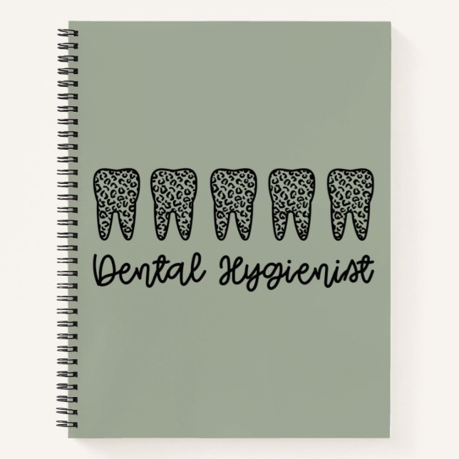 Dental Hygienist | RDH Dentist leopard teeth gifts Notebook (Front)