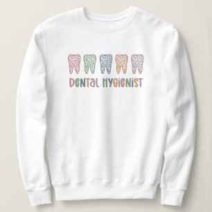 Dental Hygienist RDH Dentist Leopard teeth gifts Sweatshirt