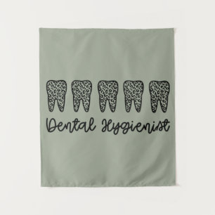 Dental Hygienist RDH Dentist leopard teeth gifts Tapestry