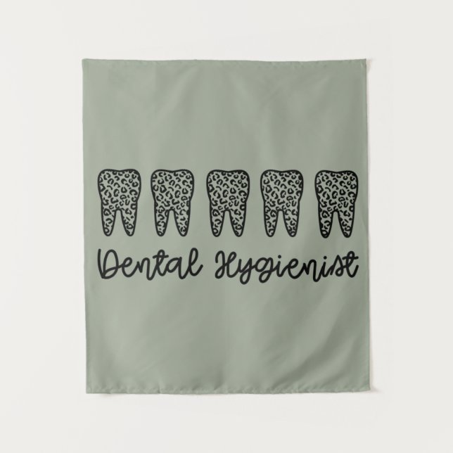 Dental Hygienist | RDH Dentist leopard teeth gifts Tapestry (Front)