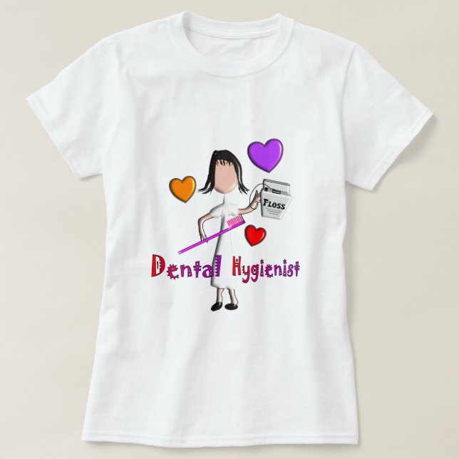 Dental Hygienist T-Shirt Stick Person (Design Front)