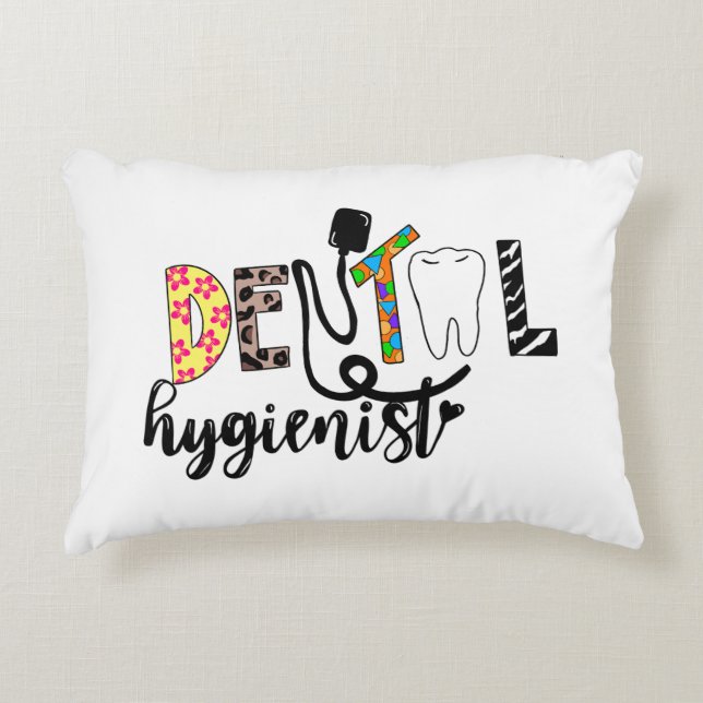 Dental Hygienist Throw Pillow (Front)