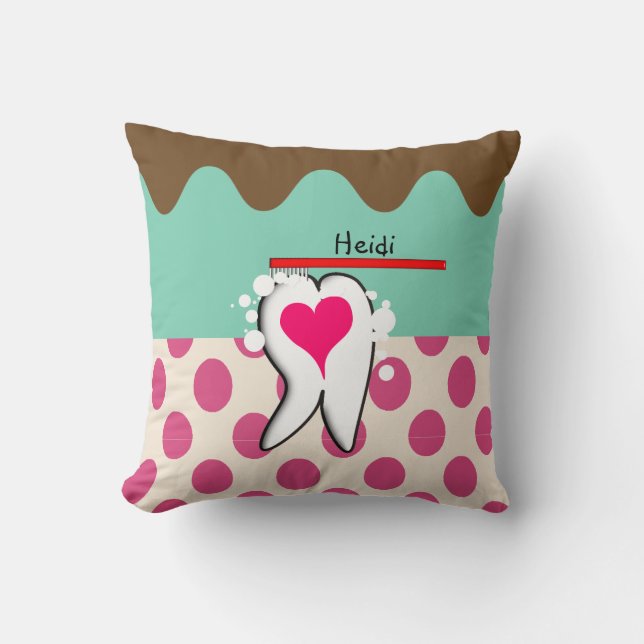 Dental Hygienist Tooth Pillow Customisable III (Front)