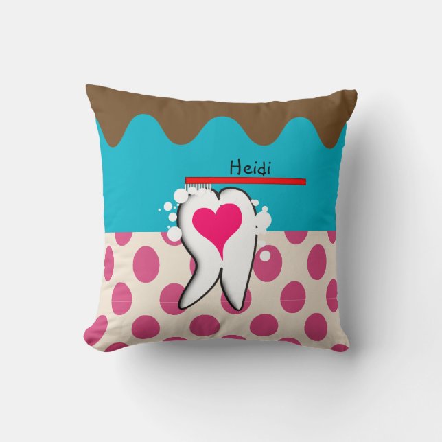 Dental Hygienist Tooth Pillow Customisable III (Front)