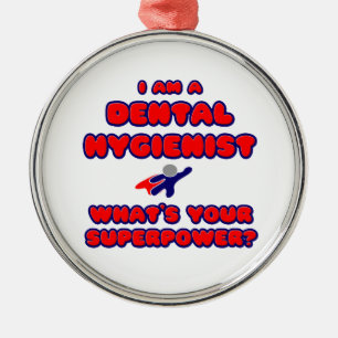 Dental Hygienist .. What's Your Superpower? Metal Tree Decoration