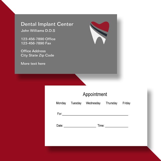 Dental Implant Appointment Reminder Business Cards (34)
