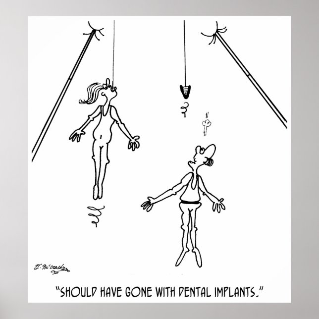 Dental Implant Cartoon 9468 Poster (Front)