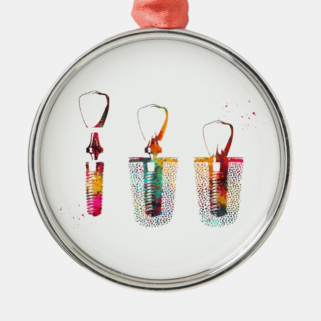 Dental implant procedure metal tree decoration (Front)