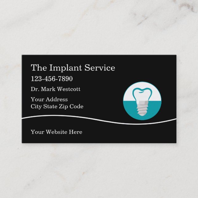 Dental Implant Services  Business Card (Front)