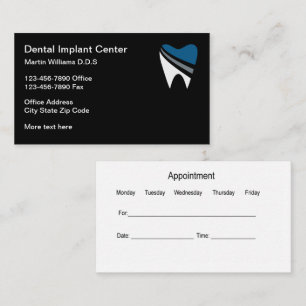 Dental Implants Appointment Business Cards