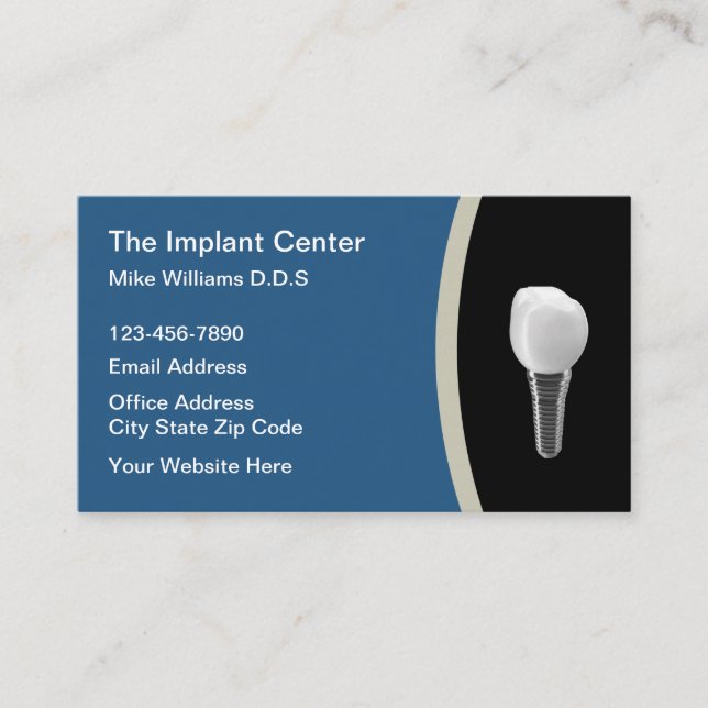 Dental Implants Dental Centre Business Card (Front)