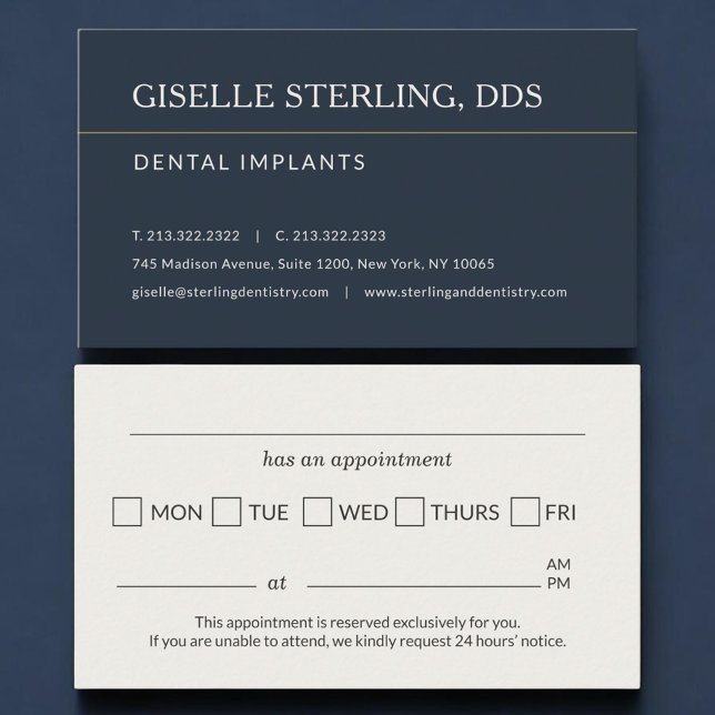 Dental Implants Office Appointment Reminder Business Card (Creator Uploaded)