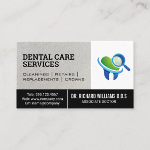 Dental Inspection Logo   Tooth Business Card