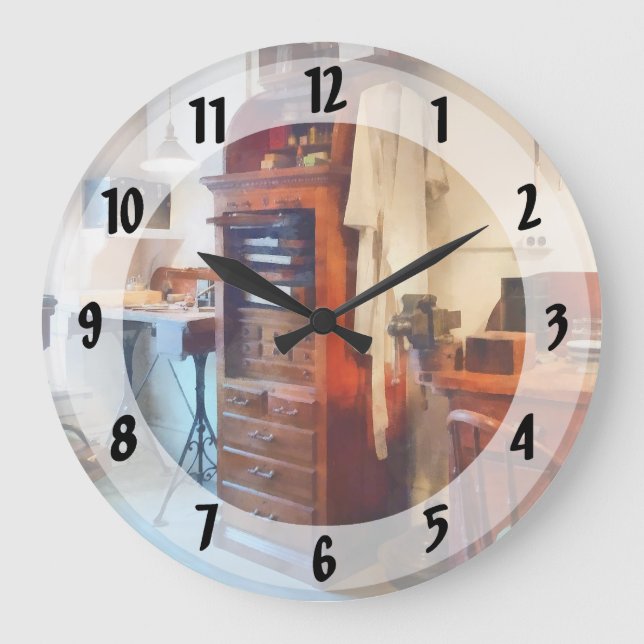 Dental Lab WithLab Coat Large Clock (Front)