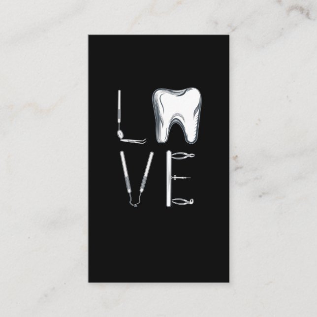 Dental Love Dentistry Tools Dentist Business Card (Front)