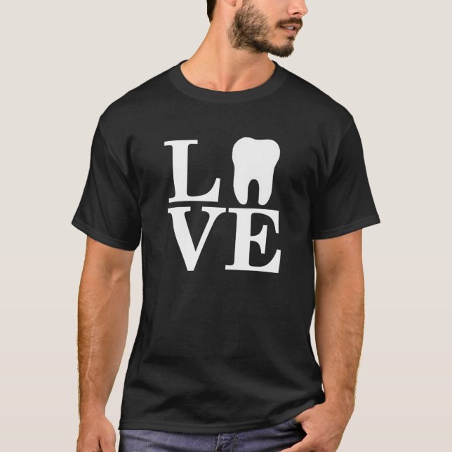 Dental Love Teeth Hygienist Dentist Assistant RDH T-Shirt (Front)