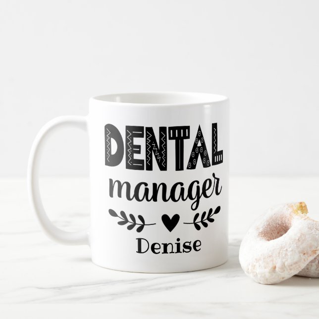 Dental Manager Personalised Coffee Mug (With Donut)