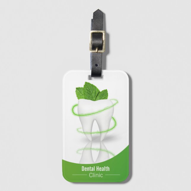 Dental Medical Mint Leaf Tooth - Luggage Tag (Front Vertical)