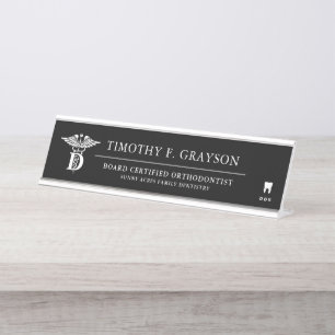 Dental Medicine Professional Personalised Black Desk Name Plate