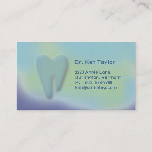 Dental Molar Business Card Blue / Purple (Front)