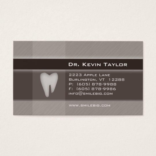 Dental Molar Business Card Denim brown stripes