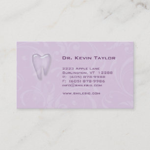 Dental Molar Business Card Violet Purple swirls