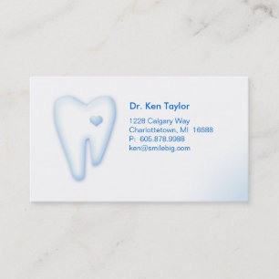 Dental Molar Heart Logo Business Card Blue 2