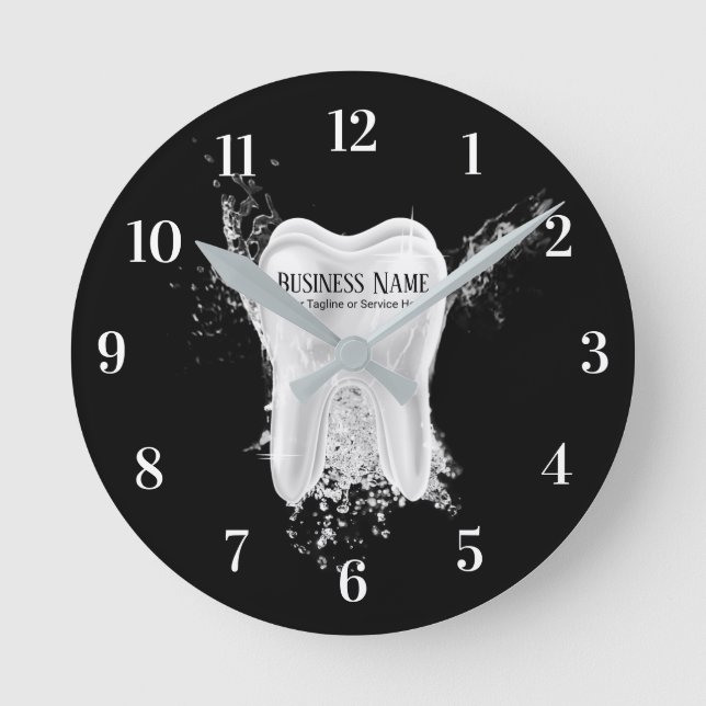 Dental Office 3D Tooth Professional Dentist Round Clock (Front)
