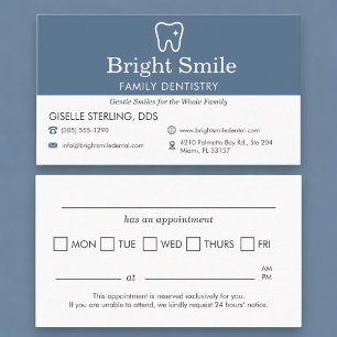Dental Office Appointment Reminder Card