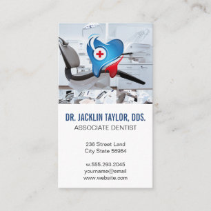 Dental Office Chair   Tooth Aid Logo Business Card