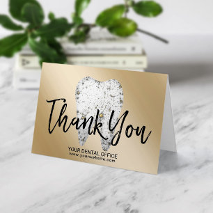 Dental Office Dentist Modern Gold Thank You Card