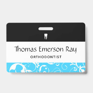 Dental Office Employee Pro Damask ID Badge