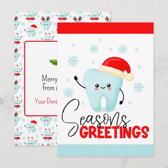Dental Office Flat Holiday Card (Front/Back)