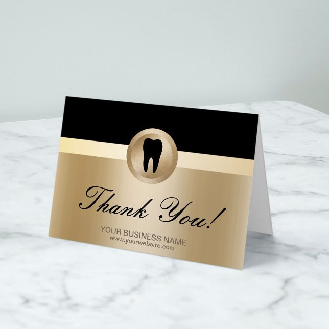 Dental Office Modern Black & Gold Thank You (Creator Uploaded)