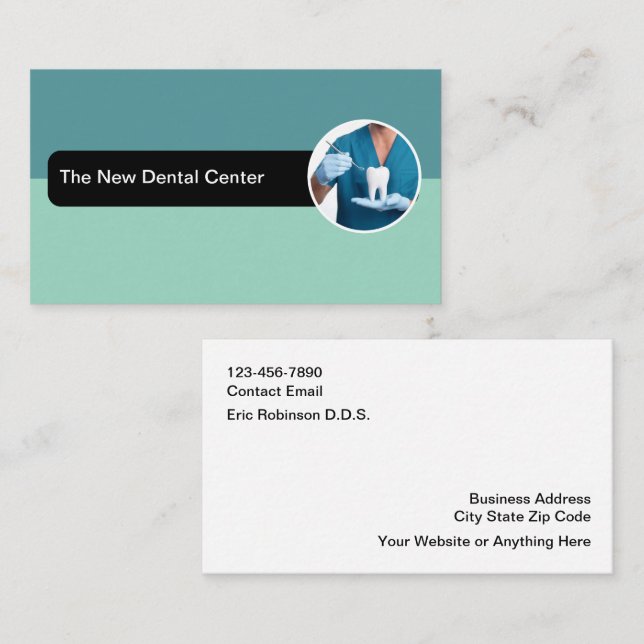 Dental Office Modern Unique Business Cards (Front/Back)