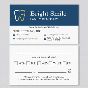 Dental Office Patient Appointment Reminder Business Card