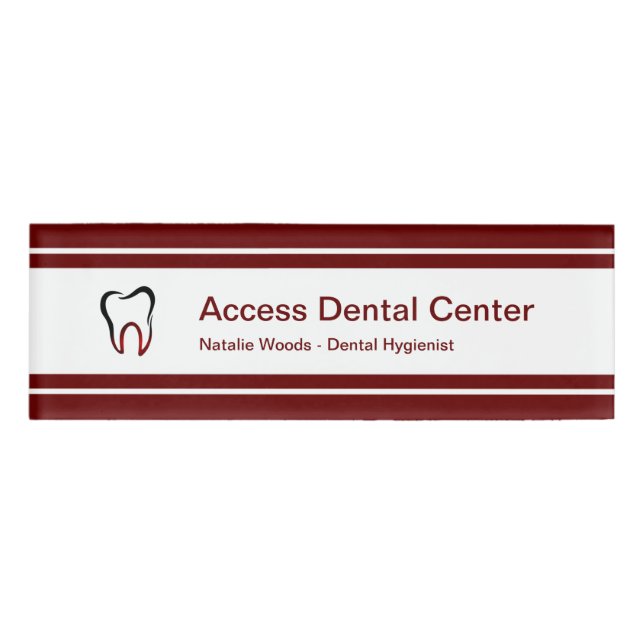 Dental Office Staff Name Tag (Front)
