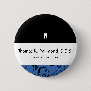 Dental Office Staff Pro Damask 6 Cm Round Badge