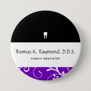 Dental Office Staff Pro Damask 7.5 Cm Round Badge