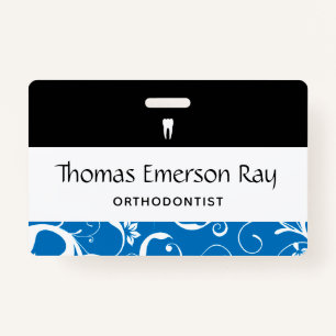 Dental Office Staff Pro Damask ID Badge