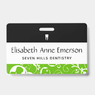 Dental Office Staff Pro Damask ID Badge
