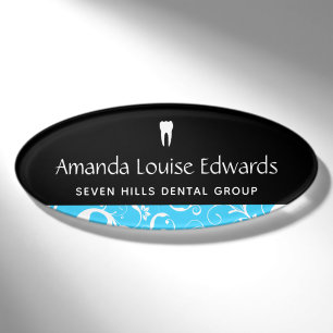 Dental Office Staff Pro Damask Name Tag