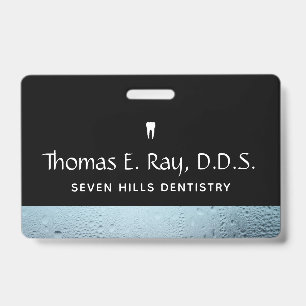Dental Office Staff Water Drops ID Badge