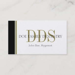 Dental Office Stripes DDS White Business Card