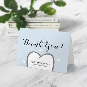 Dental Office White Tooth Dentist Thank You Card