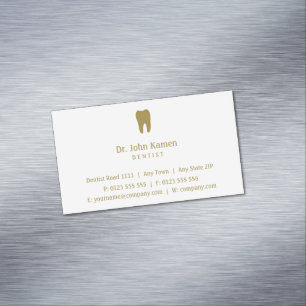 Dental Practice Golden Dentis Magnetic Business Card