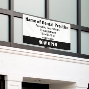 Dental Practice Open Accepting New Patients White Banner