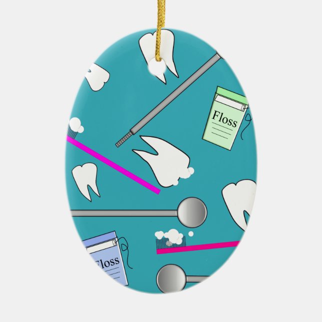 Dental Profession Tools Design Ceramic Tree Decoration (Front)