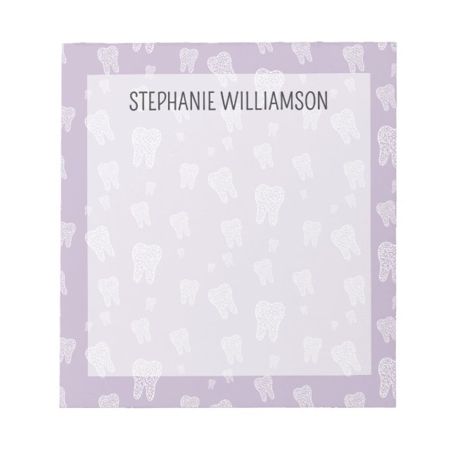 Dental Professional and Student Tooth Pattern Notepad (Front)